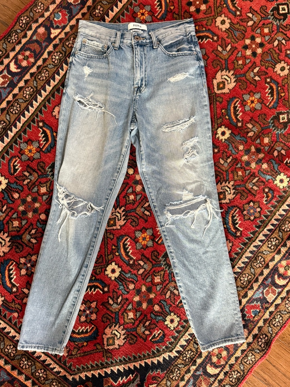 pistola Light Blue Distressed Boyfriend Jeans